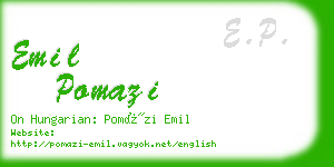 emil pomazi business card